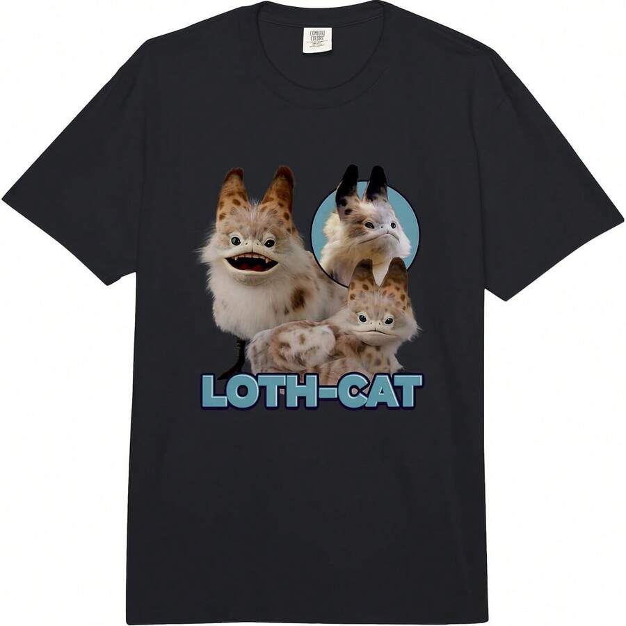 Ahsoka Loth-Cat Big Retro Circle Portraits Adult Heavyweight T-Shirt - 藍色 - 查看 1
