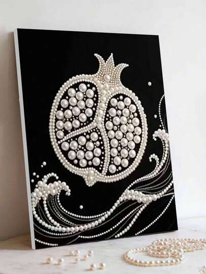 2D Flat Printing 1 Set DIY Handmade Pearl Painting, Size 30x40cm/11.81x17.85in, Pomegranate Art Pattern Creative Decorative Painting, DIY Handmade Pearl Inlay Painting, Comes With Self-Adhesive Pearls And Diamonds, Suitable For Home Decor, New House Decoration, DIY Hobbyists, Best Friend Gifts, Diamond Painting Kit, Frameless