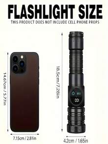 Rechargeable USB LED Tactical Flashlight With Strong Magnet, COB Side Light, Suitable For Camping, Fishing, Emergencies, Adjustable Spot/Flood Beam, Waterproof, For Outdoor Work, Car, Home Use (Product + Box + Cable) - Black - View 10