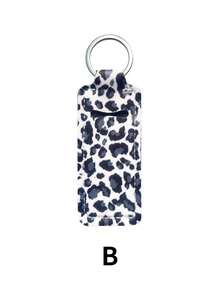 1 pièce Porte-clés rouge à lèvres, Étui multifonctionnel pour porte-clés rouge à lèvres, Sac de rangement pour rouge à lèvres à clipser, Accessoire de sac pour femme, Cadeau pratique, Sac de rangement pour porte-clés rouge à lèvres imprimé léopard, Porte-clés rouge à lèvres élastique (peut être assorti avec une boucle noire) - Multicolore - Voir 13