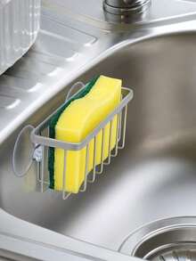 One Stainless Steel Kitchen Sink Dish Sponge Rack With Suction Cups, No-Drill Kitchen Hooks, And Steel Wool Storage Rack, Suitable For Kitchen Sinks And Bathroom Storage. - Multicolor - View 1