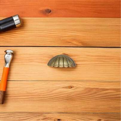 مقبض خزانة بشكل صدفة بحرية قطعة واحدة، مقبض خزانة نصف دائري عتيق، مناسب للأثاث والخزائن المطبخية والخزائن، مقبض درج زخرفي ذو ثقبين، مقبض خزانة من سبيكة الزنك، تصميم صدفة بحرية حديث لمقبض الدرج، مناسب للاستخدام المنزلي