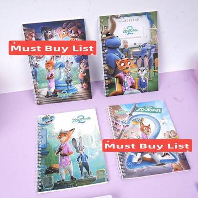 Judy Hopps And Nick Wilde Cartoon Animal Zootopia A5 Spiral Notebook, Student Notebook/Journal (Random Design)