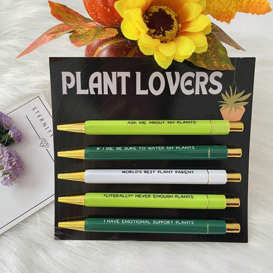 Caneta Esferográfica com Slogan Engraçado, Caneta Neutra, Caneta de Energia Positiva com Botão de Pressão, Tinta Preta, Clipe de Caneta de Fácil Fixação, Corpo de Borracha da Caneta Esferográfica - Formas de Caneta Coloridas e Fofas, Adequadas para Diários, Escrita, Volta às Aulas, Presentes do Dia dos Namorados. - Multicolorido - Visão 1