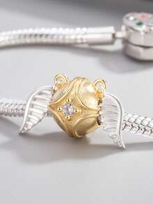 1pc Fashionable Charming Delicate Ball-Shaped Wing Beaded Bracelet/Necklace, Versatile DIY Accessory & Small Gift - Multicolor - View 2