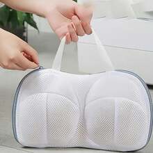 1pc Bra Laundry Bag For Washing Machine – Delicate Lingerie Wash Bag With Zipper, Prevents Deformation For Bras (A To C Cup) – Underwear Mesh Laundry Bag For Women, Travel & Home Use – Christmas Holiday Gift For Her, Blue, Durable & Reusable - 彩色 - 查看 7