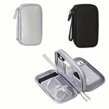 Dual-Layer Storage Bag, Waterproof Electronic Organizer Pouch For Cables, Earphones, Chargers, Phones, Hard Drives, USB Drives, Multi-Function Storage - Multicolor - View 4