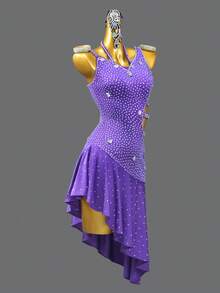 ABC Dancing New Latin Dance Dress, Dance Competition Costume, Adult Girls Dance Party Outfit, Outdoor Cha Cha Sexy Skirt - Multicolor - View 3