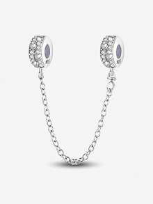 1 pieza Colgante con forma de corazón brillante y con cuentas, adecuado para hacer pulseras, brazaletes y joyería DIY, y para uso diario, apropiado para niñas - Plateado - Ver 12
