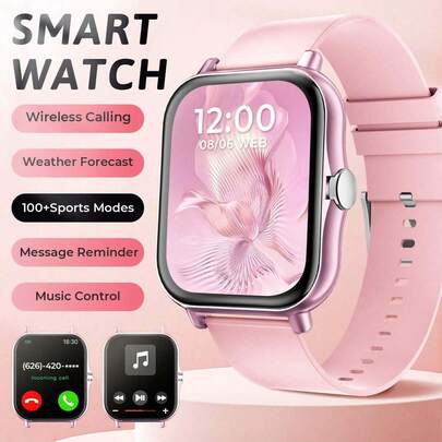 SIMSONLAB 2025新款1.83英寸高清全触控屏智能手表，男女通用，支持电话拨号/接听、计步器、卡路里计数、多种运动模式、信息和来电提醒，多功能智能手表，运动智能手表，兼容安卓/iOS系统，圣诞礼物