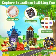 300/500 Stück Magnetische Bauklötze Set, Lavason Wald Welt Blöcke, MINT Bildungslernspielsachen, Hilfreich für die Entwicklung der Hands-On Fähigkeit, Magnetische Würfel Bauklötze Spielzeug, Geeignet als Geschenk für Feiertage oder Geburtstage - MINT Sensorisches Spielzeug für Erwachsene - Verschiedenfarbig - Übersicht 3