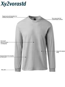 Y2k Astronaut Art Punk Long Sleeve Shirts ,Sky Double-Sided Printing,Christmas Style Graphic T Shirt Cotton,Fashionable Hip-Hop For Men -  Long Sleeve T-Shirts, Funny Vintage Shirts,Regular Fit, Street Style, Digital Print,  Ideal Gift - 淺灰色 - 查看 8