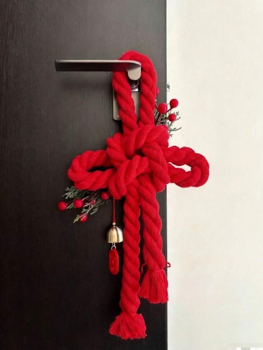 1件/6件套中国结吊坠，入户门挂饰，2026年马年中国新年红色饰品，新款商场中国结红色装饰，适合新年家居办公室门饰，中国新年装饰品 - 彩色 - 查看 1