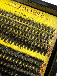 Hinarin 300pcs Lash Clusters Kit 40D 60D 80D Thick Cluster Eyelash Extensions 10-16mm Lash Clusters Individual Lash Extensions DIY Clusters Lashes Extension At Home (40D+60D+80D 10-16MM Kit) - Black - View 3