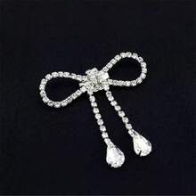 1pc Sparkling Crystal Butterfly Brooch, Wedding Style, Summer