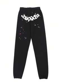 Men's Hip-Hop Oversize Letter Printed Harajuku Retro Sweatpants, Streetwear Pants, Suitable For Both Men And Women - 黑色 - 查看 1