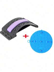 1 Set: Back Stretcher + Foot Massage Mat, 4-Level Adjustable Lumbar Brace Massager For Lower Back Pain Relief, Scoliosis, Sciatica, Spine Decompression, Foot Acupressure Massage Pad - Multicolor - View 16