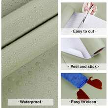 1 Cuộn Giấy Dán Tường Tự Dẹp Vân Đá Cao Cấp, Có Thể Tháo Gỡ, Chống Thấm Nước, Chống Dầu Mỡ, Dễ Bảo Trì và Vệ Sinh, Thích Hợp Cho Nhà Bếp, Phòng Tắm, Trang Trí Tường, Phong Cách Nghệ Thuật Tối Giản Hiện Đại - Màu xanh Bạc hà - Xem 9
