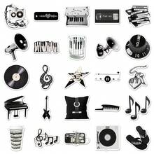 50张黑白美学贴纸，水彩贴纸，日记贴纸，可爱时尚音乐贴纸，Y2K风格贴纸，防水贴纸，适用于水瓶、电脑、笔记本电脑、手机、行李箱、笔记本、冰箱等。 - 4 - 查看 5