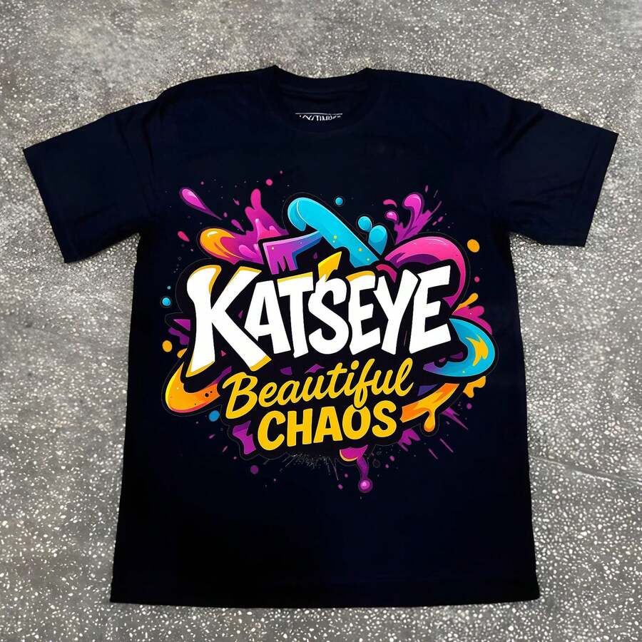 Retro Katseye Beautiful Chaos World Tour Shirt Katseye Beautiful Chaos Tracklist Hoodie Katseye Kpop Shirt Katseye Gnarl_ - 黑色 - 查看 1