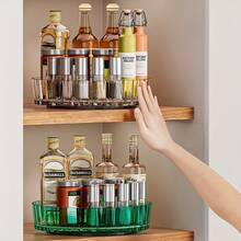 ワンピース 360 度回転収納トレイ - キッチン調味料オーガナイザー、レストランに最適、化粧品収納ボックスとしても使用できます。 NRUM - 透明な緑 - チェックする 7