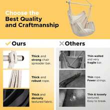 Hamaca Silla Colgante Blanca 100x130cm Con Soporte Metálico - Blanco - Ver 5