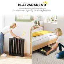 Freestanding Dog Gate With Feet, Foldable, 4 Panels, 208 X 29.5 X 61 Cm, Black - Black - View 5