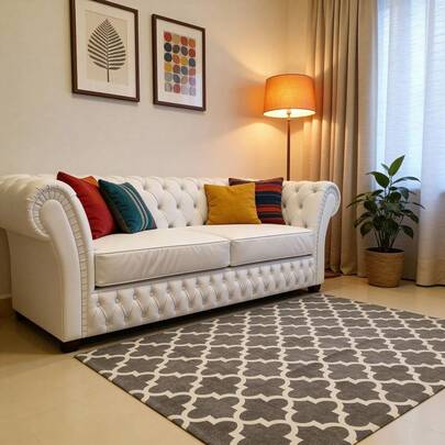 Tapete Para Sala E quarto Com Estampa 2,00x1,50 Antiderrapante