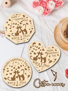 1个个性化定制情人节快乐马克杯礼品 | 送给爱人的礼物 | 周年纪念礼物 | 送给妻子的礼物 | 送给伴侣的礼物 | 意义非凡的情人节礼物（八角形、心形、圆形） - 棕色 - 查看 3