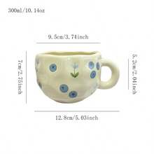 Ceramic Cup Coffee Cup Water Cup Mug Tea Cup Cup Ceramic Floral Pattern Couple For Home Milk - Multicolor - View 8
