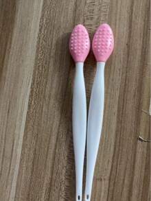 1pc Pink & Black Head Remover Brush, Double-Sided Face Cleansing TPE Brush, Multi-Functional Exfoliating Beauty Tool, With Storage Bag, Organizer Bag, Pouch - Multicolor - View 2