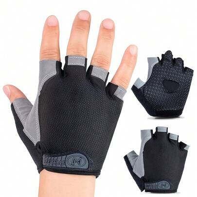 1 Pair Non-Slip Fitness Gloves, Suitable For Cycling, Outdoor, Camping, Workout