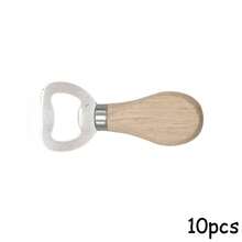 Customized Text/Logo Wooden Handle Bottle Opener, Stainless Steel & Oak Wood Short Handle Beer Bottle Opener