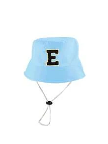 1pc Adjustable Breathable Kids Hat, Customizable With 26 Letters, Sun Protection Beach Hat, Bucket Hat, Suitable For Toddlers, Children, Girls, Ideal For Holidays, Outdoor Activities, Daily Wear, Birthday Gift - Sky Blue - View 9