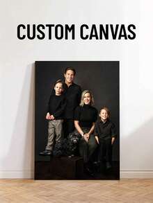 1pc Customized Canvas Wall Art, Personalized Canvas Painting With Frame, Gift For Valentine's Day, Personalized Gift, Room Decor, Mother's Day Gift, Personalized Commemorative Gift, Birthday Gift, Anniversary Gift, Suitable For Mother's Day, Father's Day, Valentine's Day, Wedding, Anniversary, Birthday, Housewarming, New Year, Gift For Family, Loved Ones, Friends - Multicolor - View 3