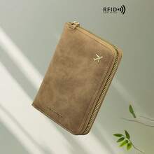 1pc PU Leather Travel Passport Holder, RFID Blocking Multifunctional Portable Passport Cover Document Organizer Wallet With Zipper Design And Multiple Card Slots - Multicolor - View 16