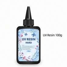 UV树脂300克 - 晶莹剔透、坚硬透明、快速固化的太阳能活化树脂套装，透明、低气味UV树脂，适用于工艺装饰（100克*3） - 淺藍色 - 查看 15