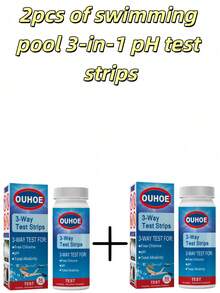 1pc OUHOE 3-In-1 PH Test Strips, Test Paper For Swimming Pool Water Total Alkalinity And Hardness, Pool Cleaning Water Acid-Base Test Paper - Multicolor - View 12