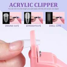 Short Fake Nail Tips Almond: 600Pcs Full Cover Nail Tips For Acrylic Nails Nail Extension Kit With Nail Glue Remover &Amp; Glue Acrylic False Nail Clippers Clear Nails Tip Art For Beginners DIY - ColorB - 查看 5