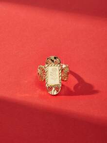 Bộ trang sức cao cấp mạ vàng 18K kiểu cổ điển, nhẫn vuông thanh lịch, thích hợp làm quà cưới cho cô dâu, đeo hàng ngày, quà kỷ niệm, quà Halloween tại Nigeria, Dubai, Trung Đông, Ả Rập Xê Út. - PJZ-036 - Xem 2