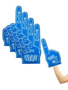 2个泡沫手指道具，采用厚实柔软的泡沫材料制成，多种颜色可选，适用于啦啦队表演、体育赛事、足球比赛、体育庆典、派对、学校集会、酒吧聚会、情人节、复活节和其他场合的加油助威。 - 彩色 - 查看 2