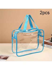 Bộ 2 túi đựng đồ chơi trẻ em trong suốt có khóa kéo và nhãn dán, được làm từ nhựa PVC trong suốt, có thể tái sử dụng, thích hợp để đựng trò chơi cờ bàn, khối xếp hình, ghép hình và đồ chơi, lý tưởng để cất giữ đồ dùng trong phòng trẻ. - Nhiều màu - Xem 12