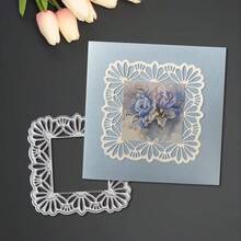 Creative Lace Cutting Dies, DIY Scrapbooking Album And Embossing Stencil, Greeting Card Making Tool, Card Paper Cutting Crafts ,Gift Card Making Template Die Cuts. - Silver - View 6