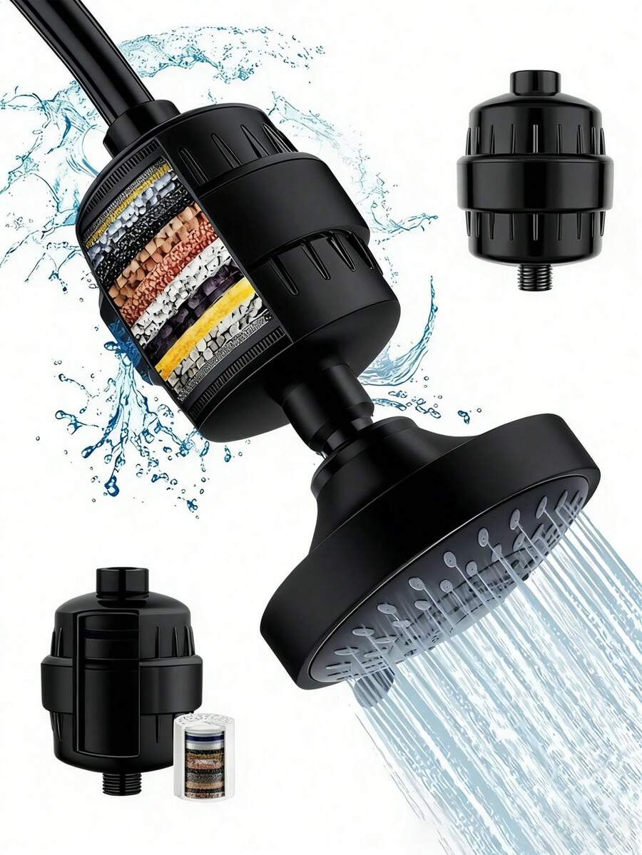 2入/組 高效能蓮蓬頭濾水器，大流量硬水軟化蓮蓬頭濾水器，通用型蓮蓬頭淨水器，減少皮膚乾燥與髮質受損，去除氯氣與有害物質，適用於居家、飯店及露營車浴室，送給家人與朋友的驚喜禮物