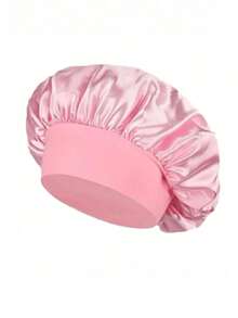 2pcs/1pc Silk Sleep Cap, Satin Hair Cap, Women Wide Brim High Elasticity Cap, Satin Sleep Cap, High-End Satin Hair Care Cap, Curly Hair Silk Headband (Black And Gold) Hair Sleep Cap - Multicolor - View 9