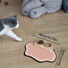 Non-Slip Cat Feeding Mat - Leak-Proof, Easy To Clean, Silica Mud Material, Perfect For Cats, Pet Food Storage|Stylish Cat Mat| Cat Mat - Multicolor - View 4