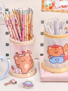 1 hộp đựng văn phòng phẩm dễ thương, hộp đựng bút, hộp đựng đồ dùng học tập/văn phòng, hộp đựng bút chì tròn gấp gọn hình hoạt hình sáng tạo, quà tặng nhỏ hàng ngày. - Nhiều màu - Xem 7