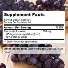 Balincer Resveratrol - 1000 Mg Per Serving, Maximum Strength - Antioxidant Supplement With Trans-Resveratrol And Polyphenols - 120 Capsules - 1 chai - Xem 2