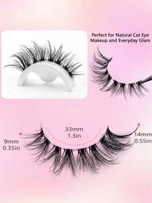 7 Pairs MKHLINA Natural Eyelash Extensions With Transparent Band, 9-14mm Fluffy Lashes, Salon Quality For Daily Use