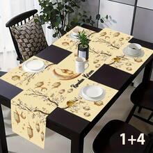 1/4/6 Pcs Ramadan Placemats, Linen Dining Table Mats With Traditional Lantern Pattern, Washable Printed Tablecloths, Surface Protective Pads, Ideal Decor For Holiday Kitchen And Family Gatherings - Multicolor - View 16